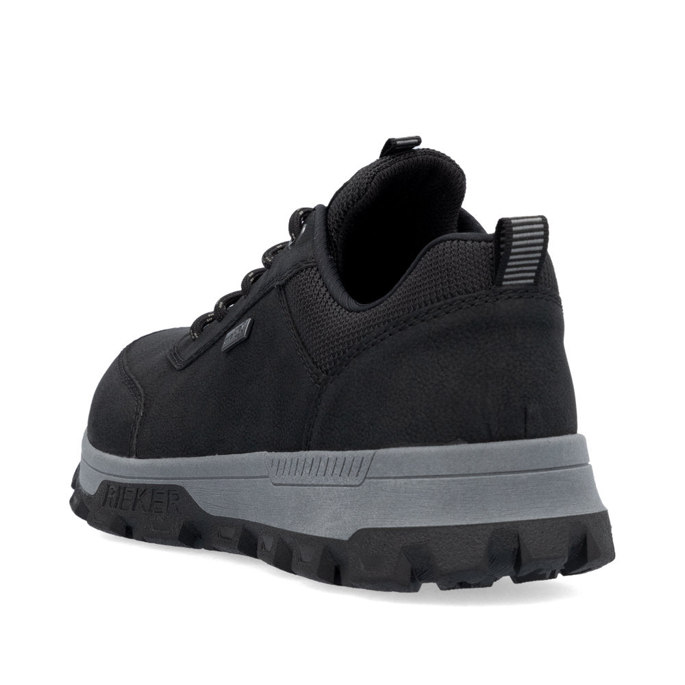 Rieker 35503-00 Black Tex Sneakers with Grey & Black Sole