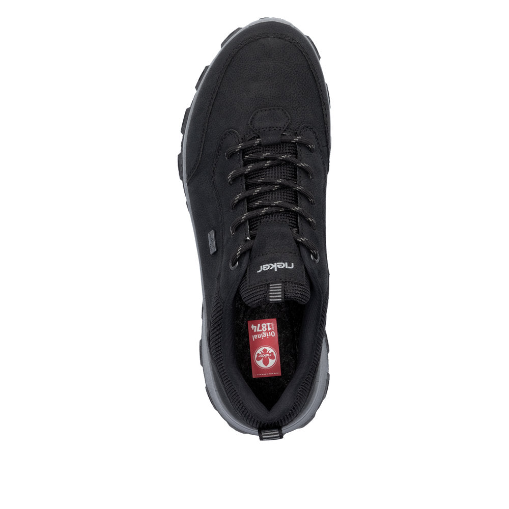 Rieker 35503-00 Black Tex Sneakers with Grey & Black Sole