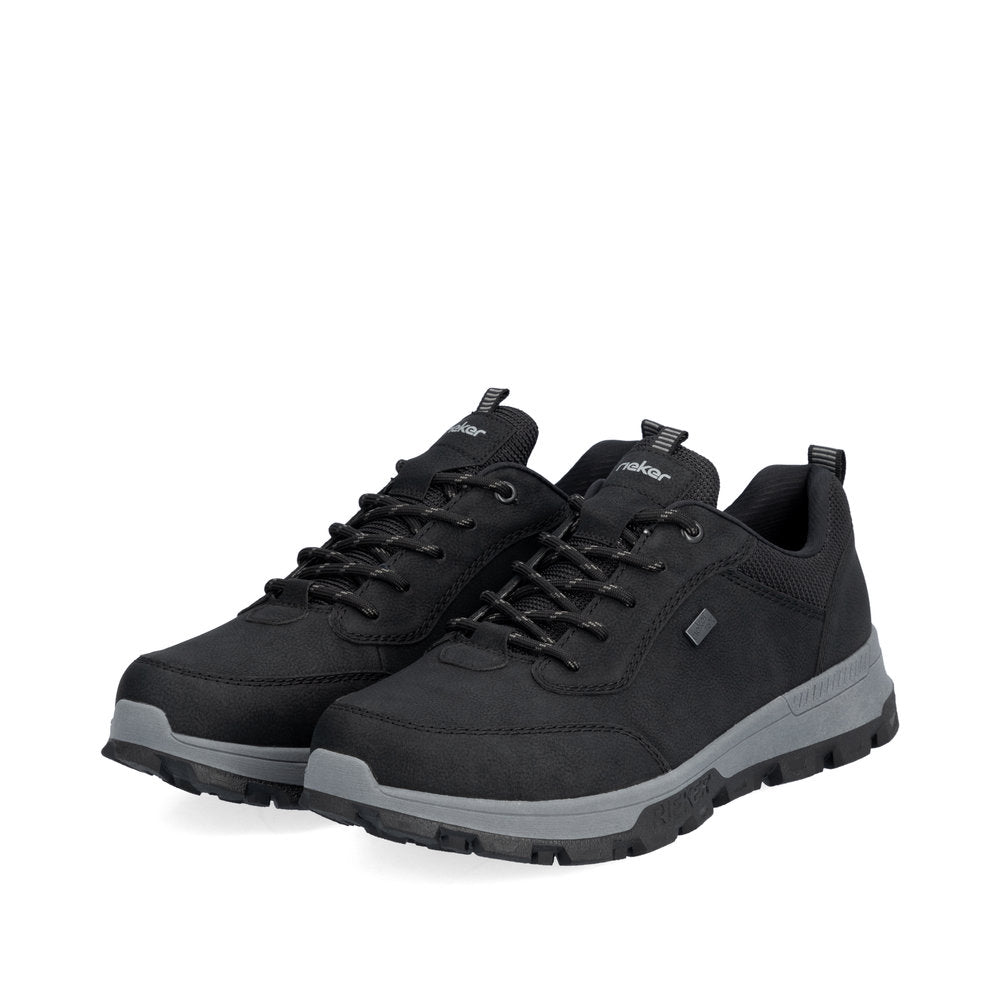 Rieker 35503-00 Black Tex Sneakers with Grey & Black Sole