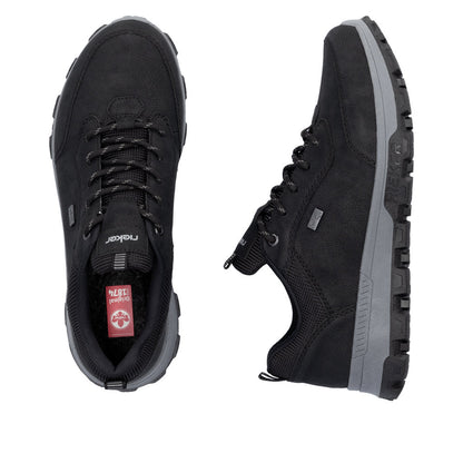 Rieker 35503-00 Black Tex Sneakers with Grey & Black Sole