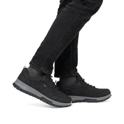 Rieker 35503-00 Black Tex Sneakers with Grey & Black Sole