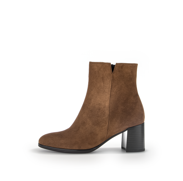 Gabor 35.530.18 Brown Whisky Suede Block Heel Ankle Boots