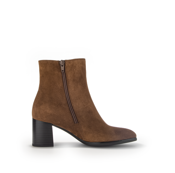 Gabor 35.530.18 Brown Whisky Suede Block Heel Ankle Boots