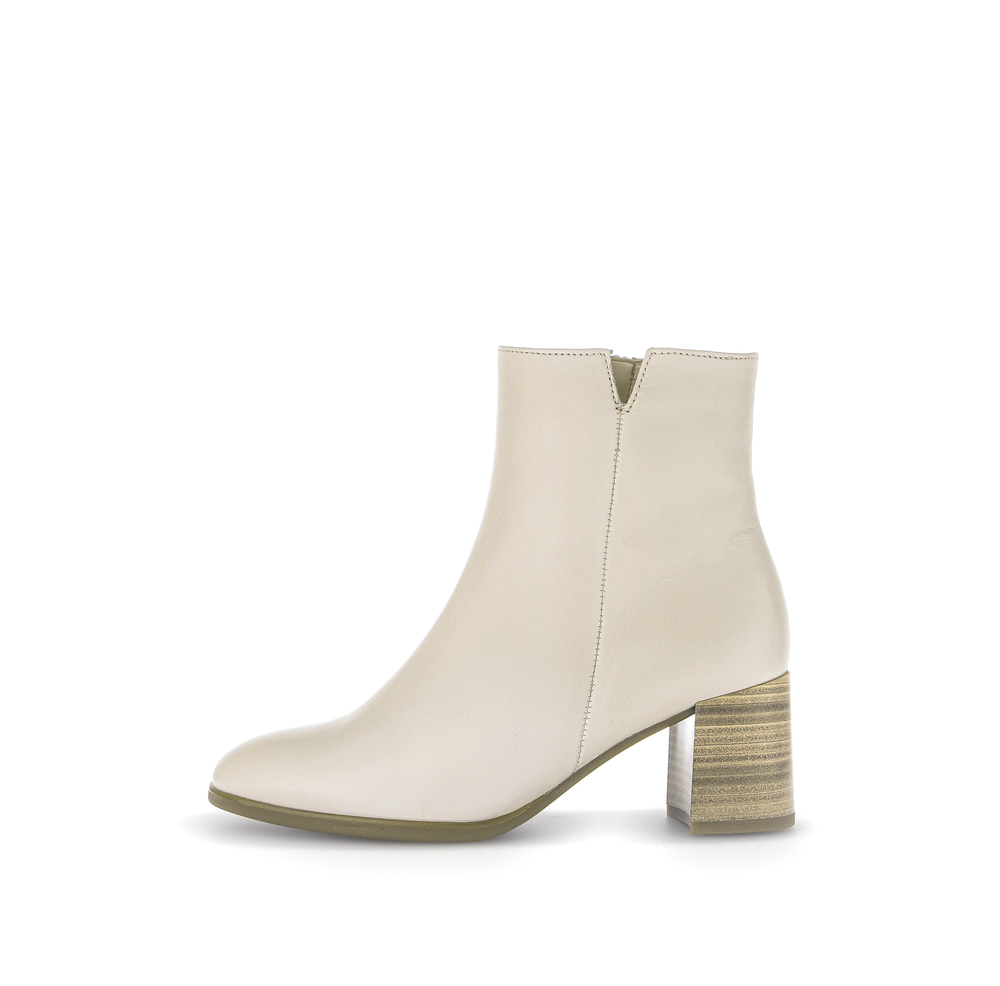 Gabor 35.530.22 Cream Beige Block Heel Ankle Boots