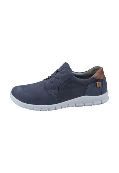Waldlaufer 366002 200 217 Navy Nubuck Lace Shoes with Brown Back