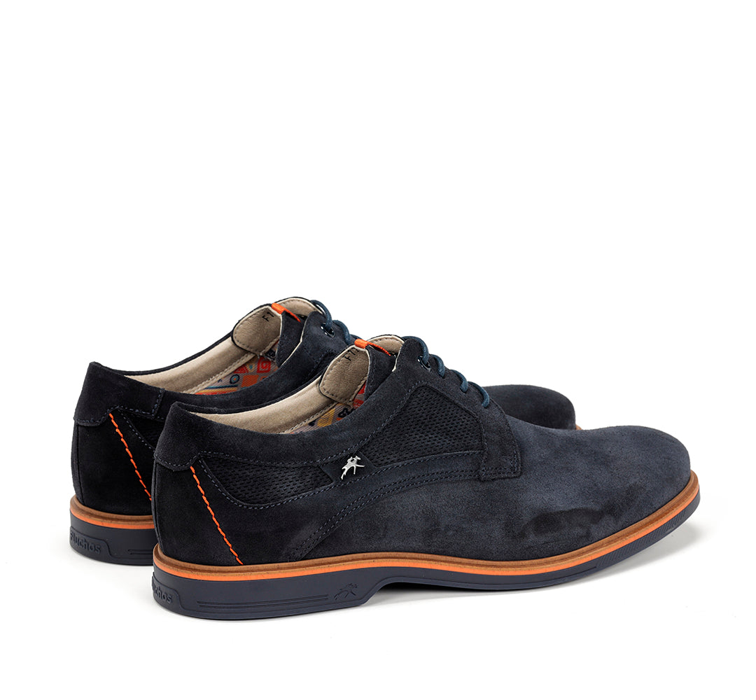 Fluchos F1744 Navy Suede AFELPADO Marino Combi Lace Shoes