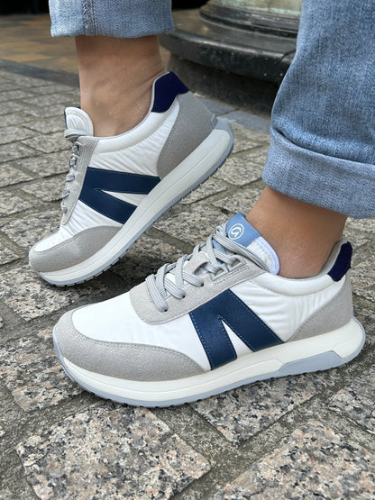 Ara 12-29702 07 Malibu H Fit White, Beige & Blue Mix Sneakers