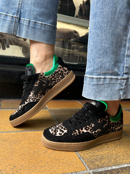 Another Trend A0348870 Jungla+ Pony Leopard Black & Taupe Trainers