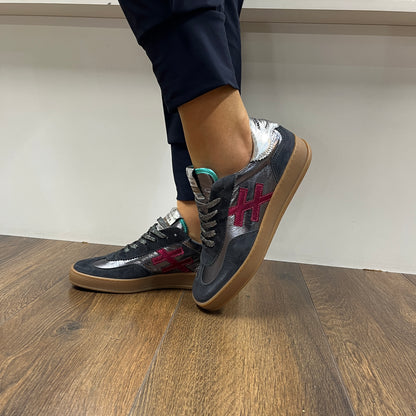 Another Trend A0328016 Ante+Metal Anthracite Silver Plum Trainers