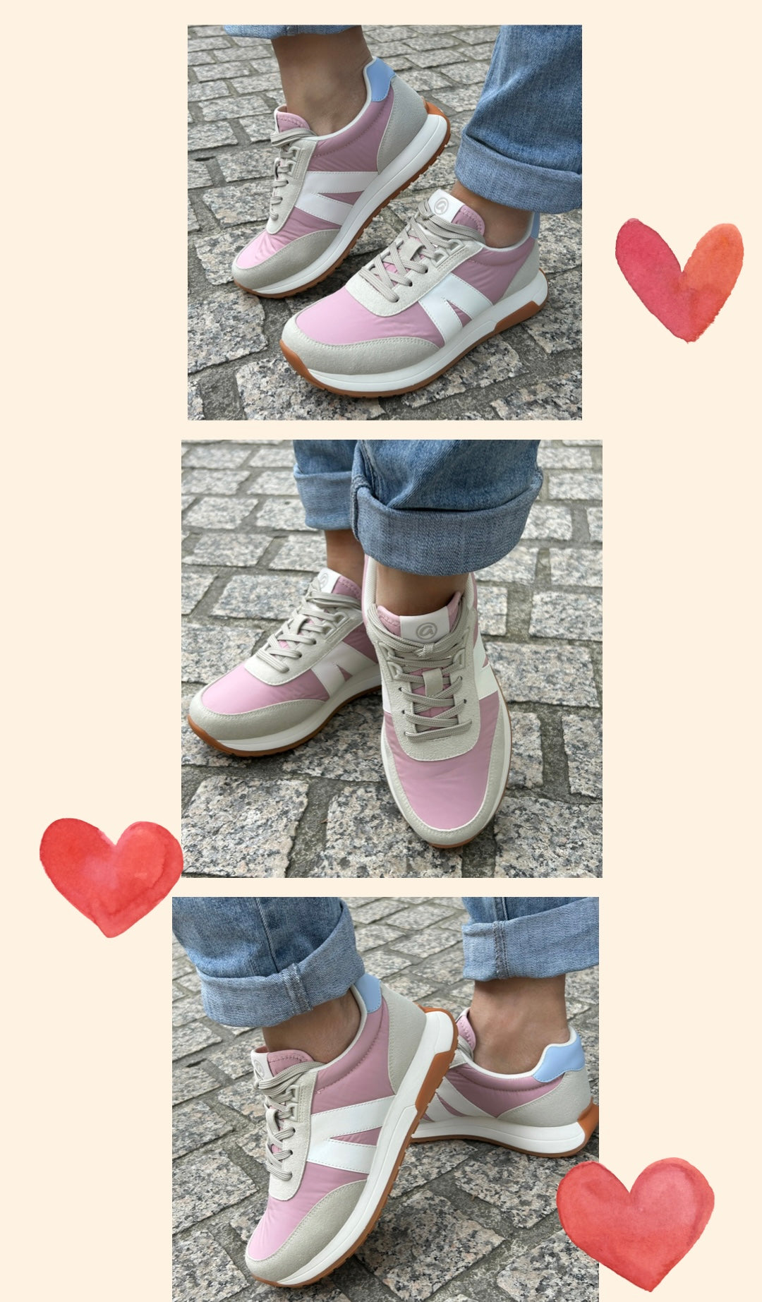 Ara 12-29702 15 Malibu H Fit Pink & Beige Mix Sneakers