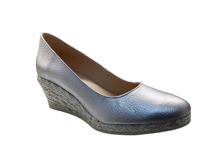 Jose Saenz 6019 Star Silver White, Silver & Champagne Gold Wedges