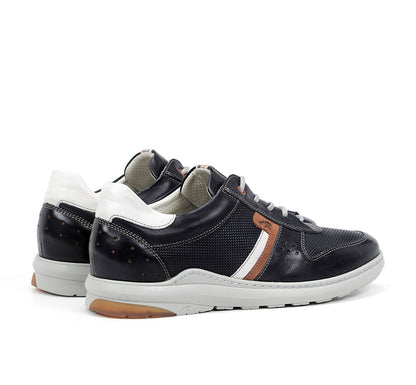 Fluchos F1162 Navy Lace Shoes with White Heel