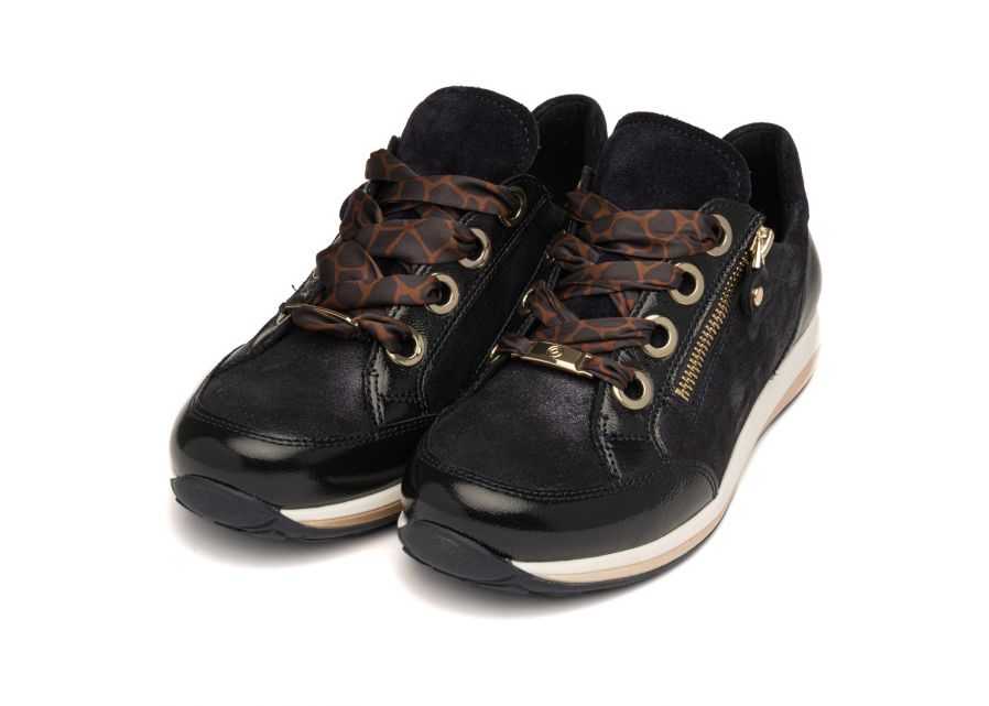 Ara 12-64587 16 Osaka Highsoft Navy Suede with Foil H Fit Trainers