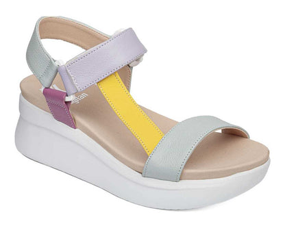 Callaghan 29908 Blue, Yellow & Lavender Velcro Sandals