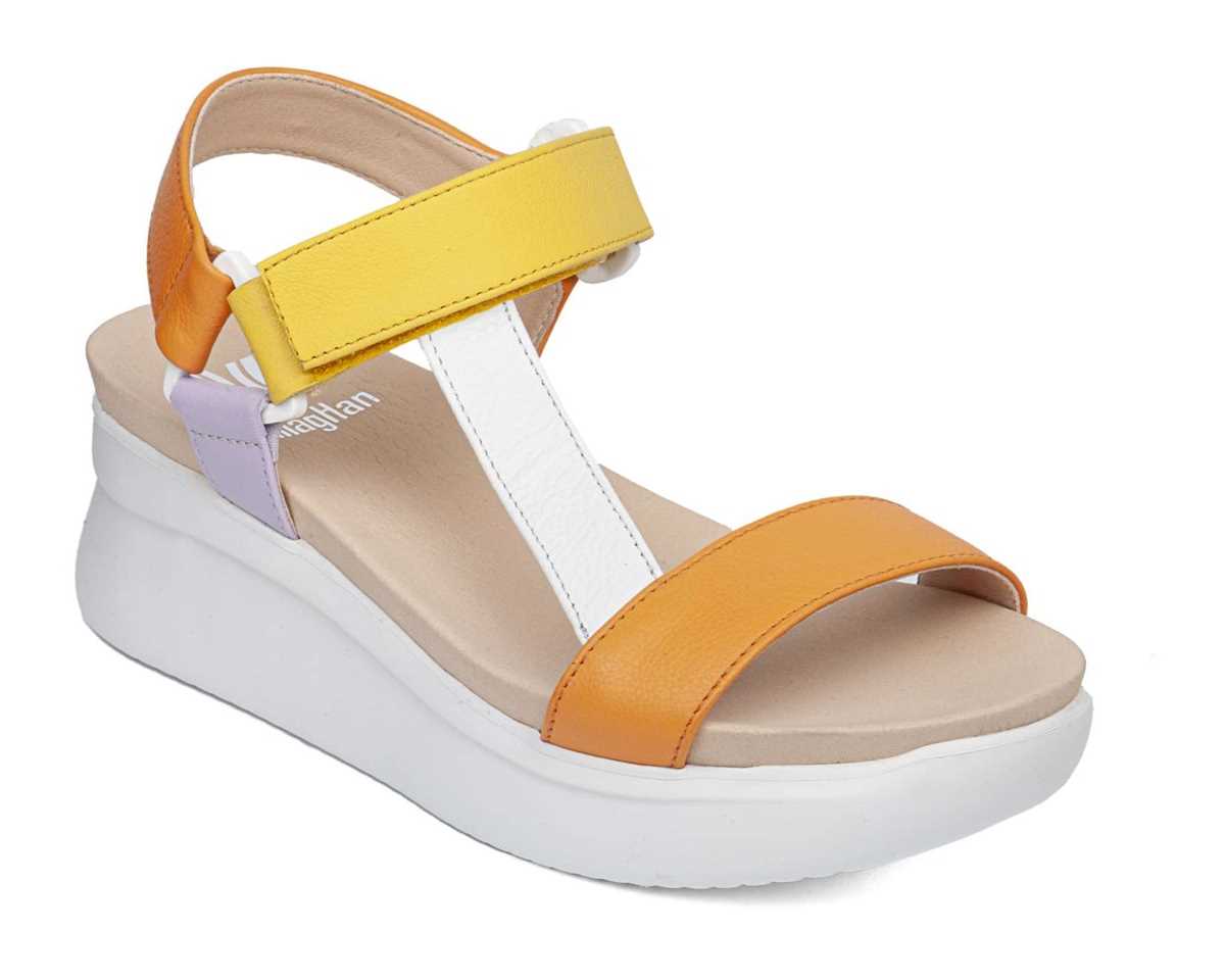 Callaghan 29908 Orange, White & Yellow Velcro Sandals