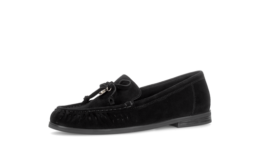 Gabor Comfort 4008.02.001 Black Suede G Fit Slip On Moccasin
