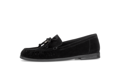 Gabor Comfort 4008.02.001 Black Suede G Fit Slip On Moccasin