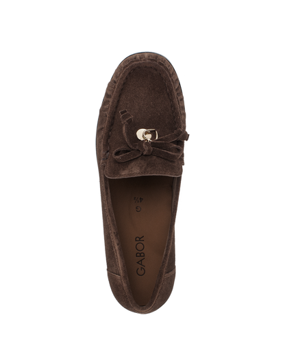 Gabor Comfort 4008.02.002 Cacao Brown Suede G Fit Slip On Loafers