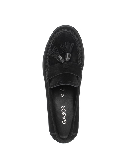 Gabor Comfort 4009.02.001 Black Suede G Fit Slip On Moccasins