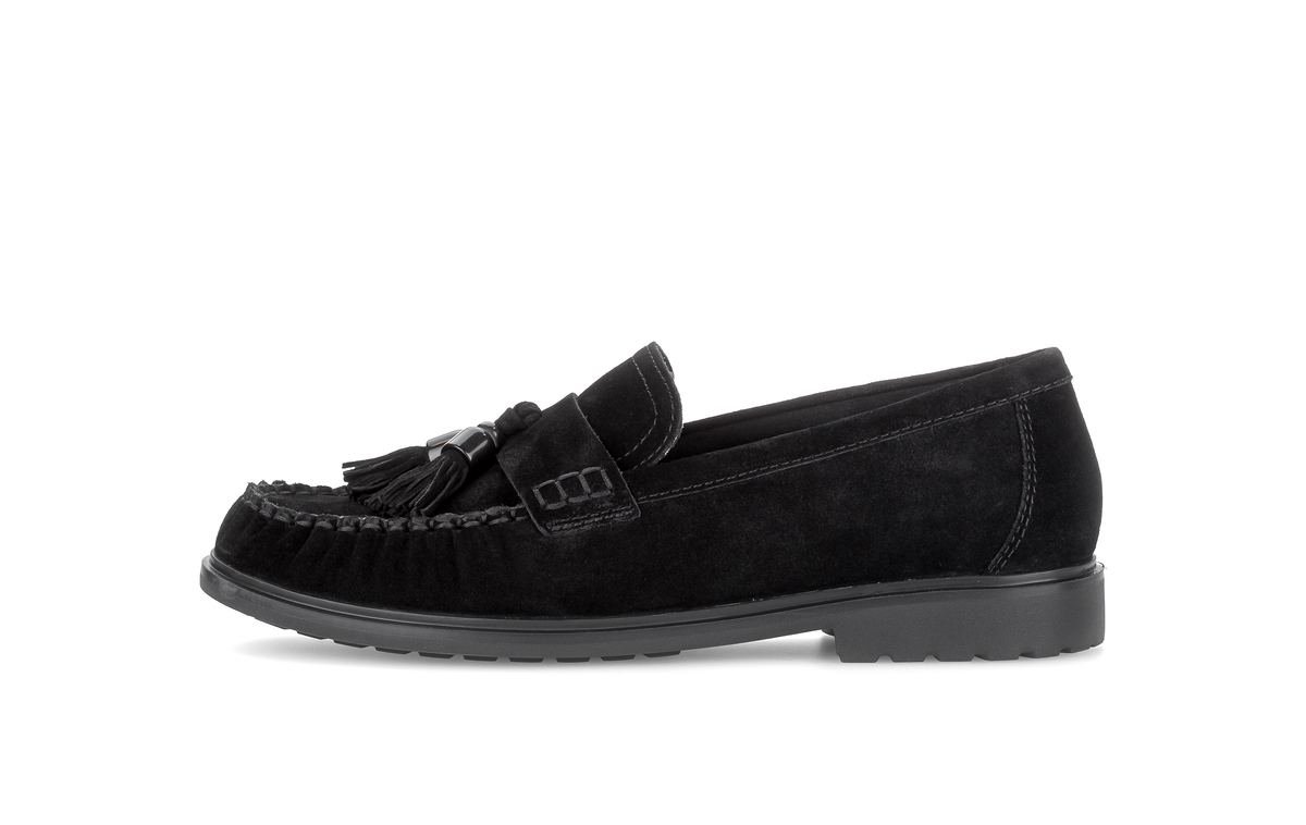 Gabor Comfort 4009.02.001 Black Suede G Fit Slip On Moccasins