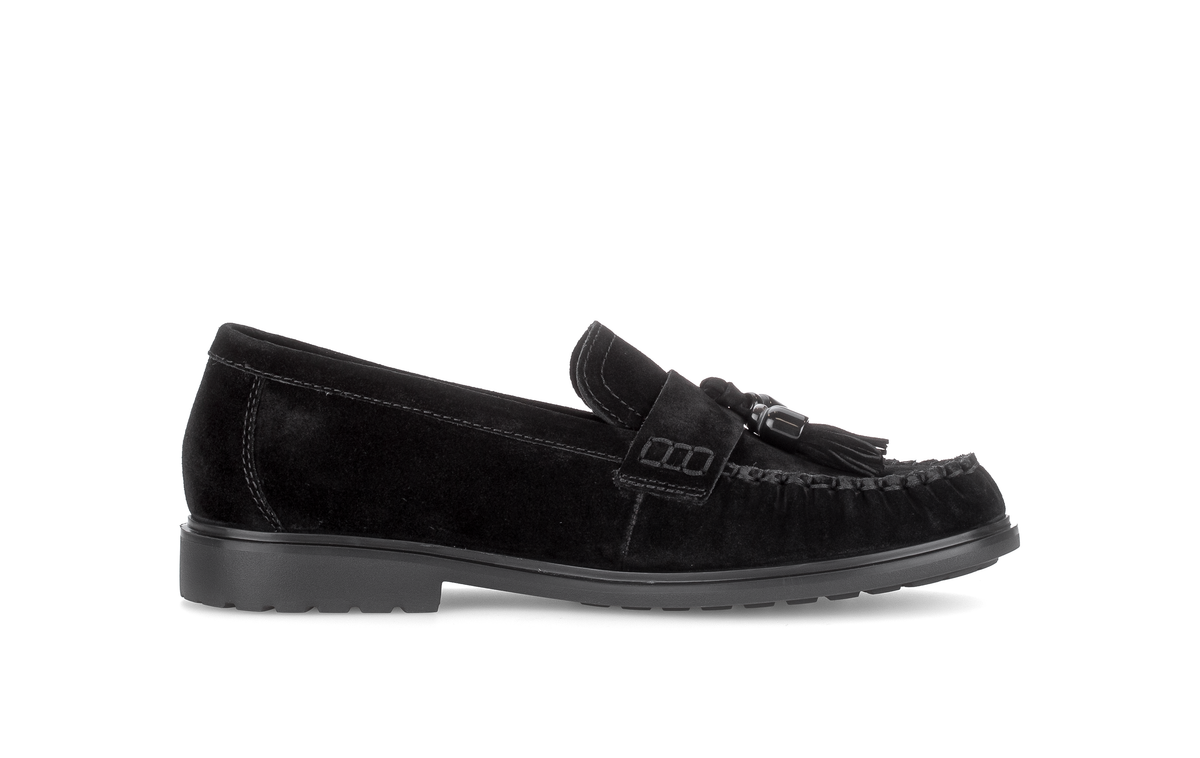 Gabor Comfort 4009.02.001 Black Suede G Fit Slip On Moccasins