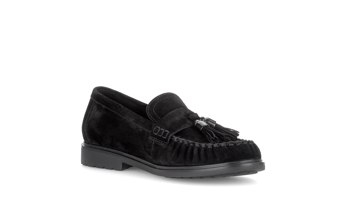 Gabor Comfort 4009.02.001 Black Suede G Fit Slip On Moccasins