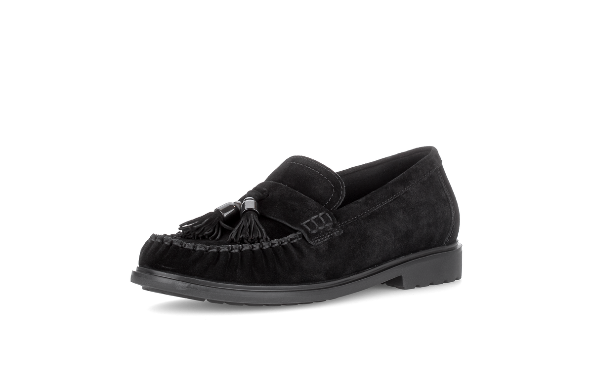 Gabor Comfort 4009.02.001 Black Suede G Fit Slip On Moccasins