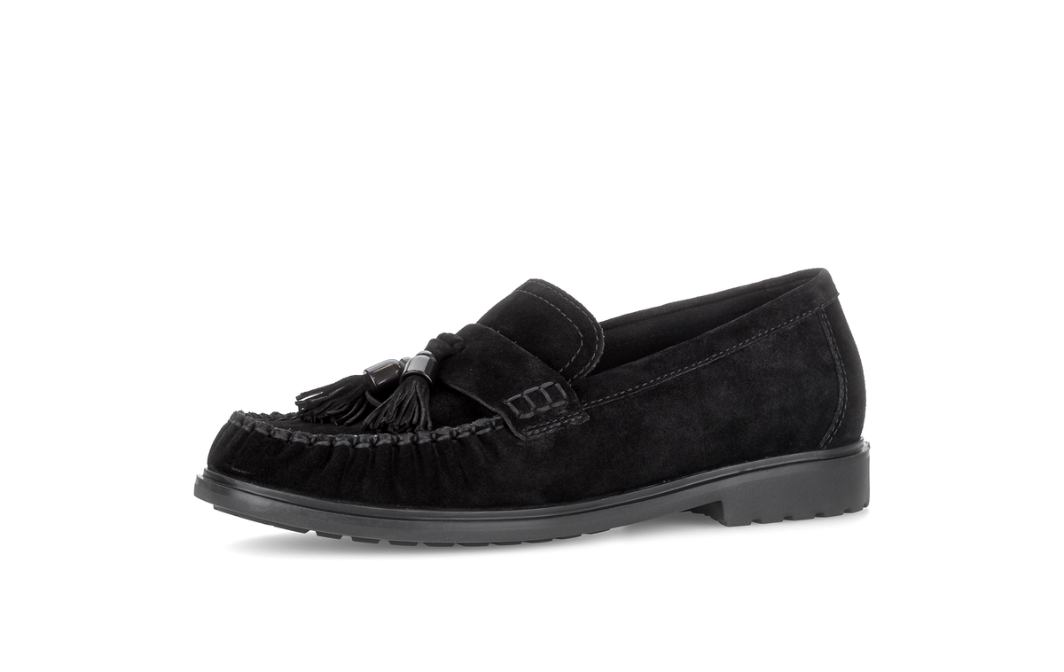 Gabor Comfort 4009.02.001 Black Suede G Fit Slip On Moccasins