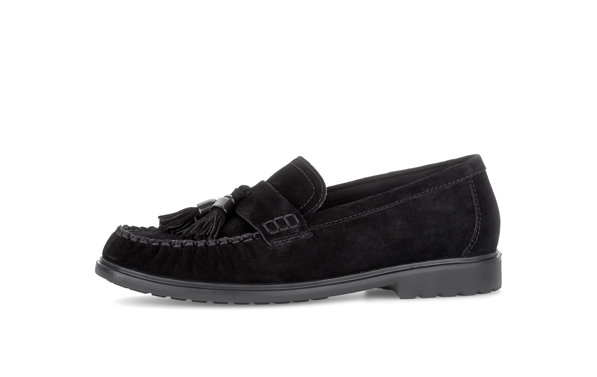 Gabor Comfort 4009.02.001 Black Suede G Fit Slip On Moccasins