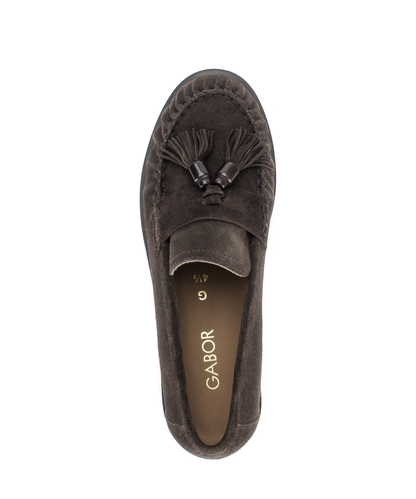 Gabor Comfort 4009.02.004 Mocca Brown Suede G Fit Slip On Moccasins