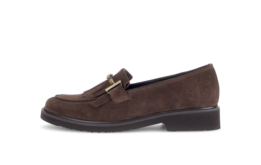 Gabor 4011.02.002 Cacao Brown Suede Slip On Moccasins
