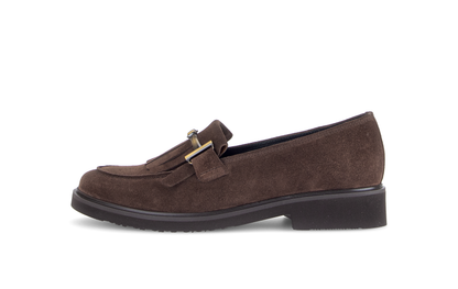 Gabor 4011.02.002 Cacao Brown Suede Slip On Moccasins