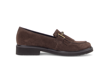 Gabor 4011.02.002 Cacao Brown Suede Slip On Moccasins
