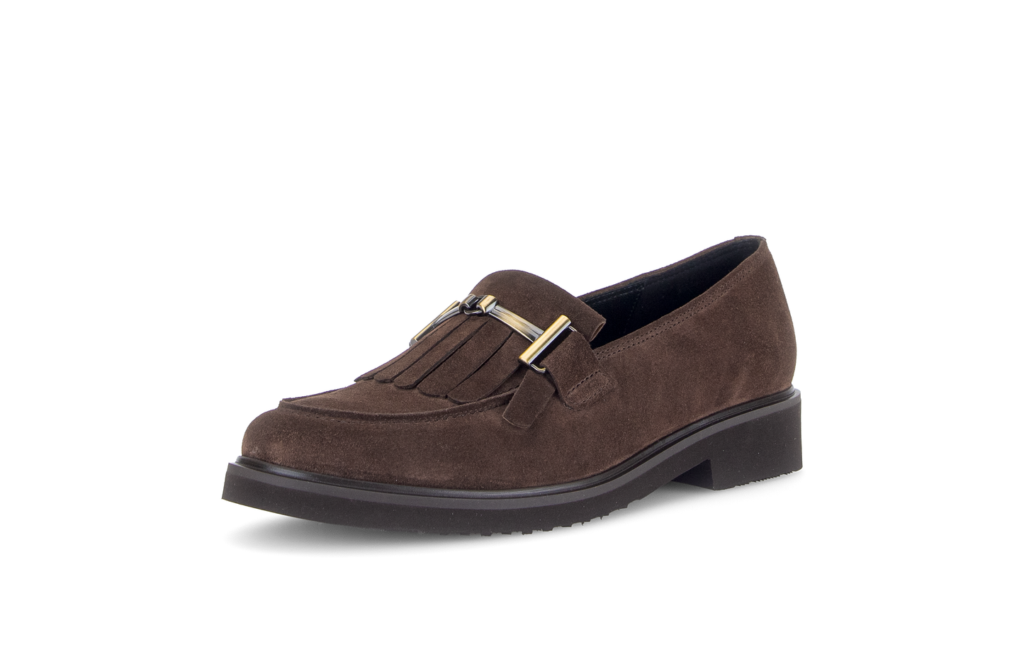 Gabor 4011.02.002 Cacao Brown Suede Slip On Moccasins