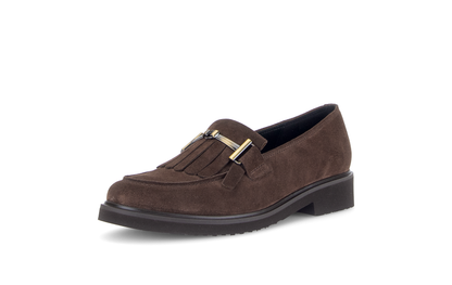 Gabor 4011.02.002 Cacao Brown Suede Slip On Moccasins
