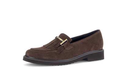 Gabor 4011.02.002 Cacao Brown Suede Slip On Moccasins