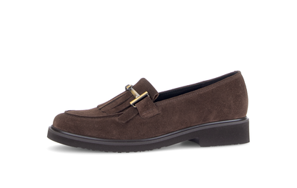 Gabor 4011.02.002 Cacao Brown Suede Slip On Moccasins