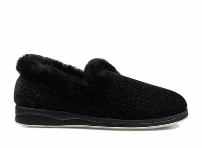 Padders Repose 406/1097 Black Sparkle Cord Slipperst