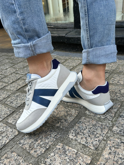 Ara 12-29702 07 Malibu H Fit White, Beige & Blue Mix Sneakers
