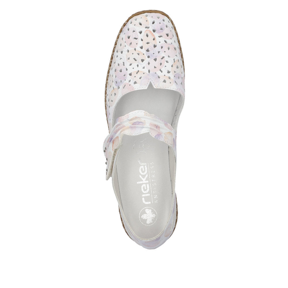 Rieker 41399-91 White Multi Velcro Shoes