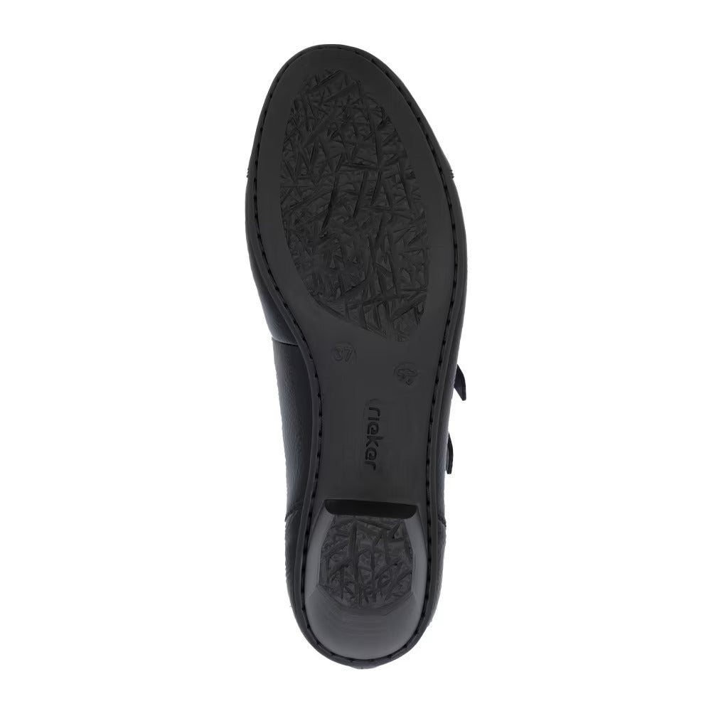 Rieker 41758-00 Black Patent Block Heel Mary Jane Shoes