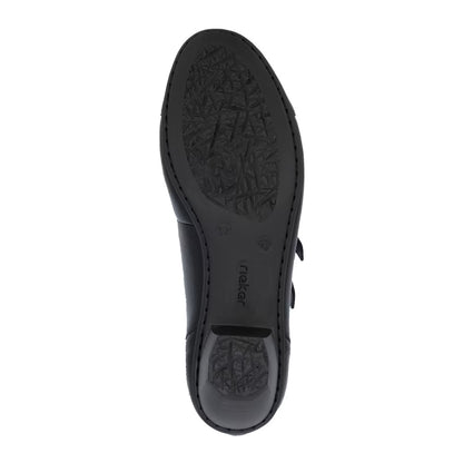 Rieker 41758-00 Black Patent Block Heel Mary Jane Shoes