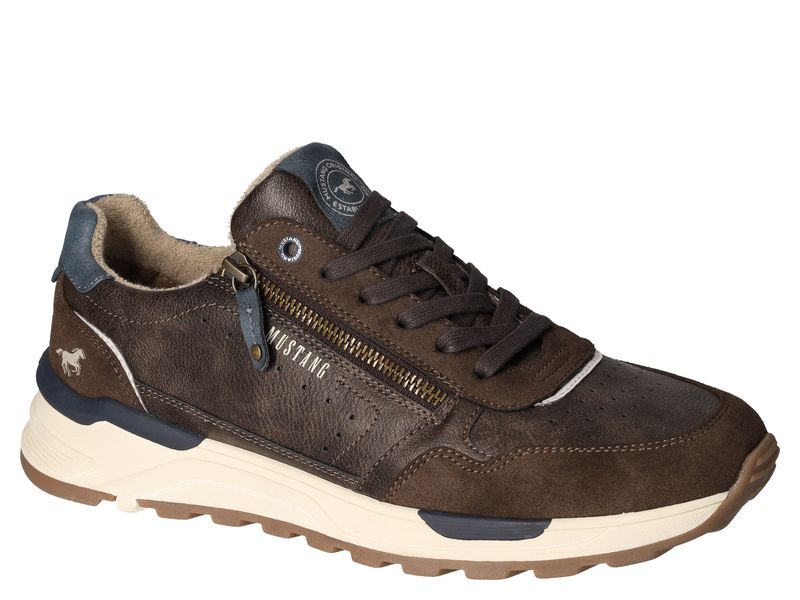 Mustang 4186-306-32 Dark Brown Trainers with Zip & Laces