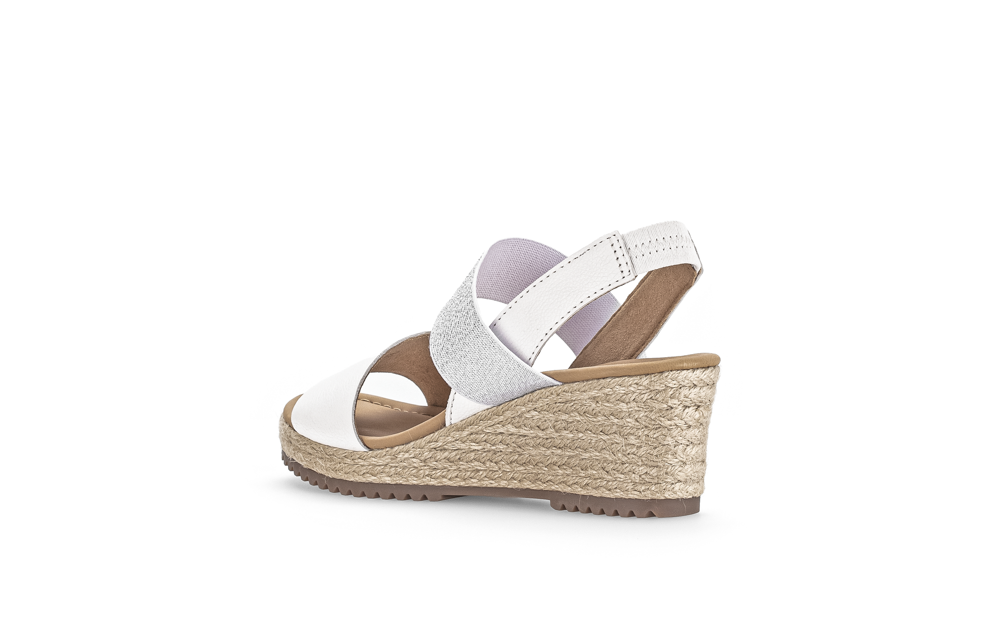 Gabor 42.034.50 Comfort White Wedge Heel Sandals