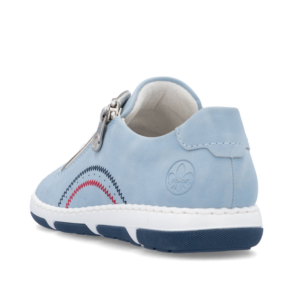 Rieker 42424-10 Blue H Fit Shoes with Side Zip