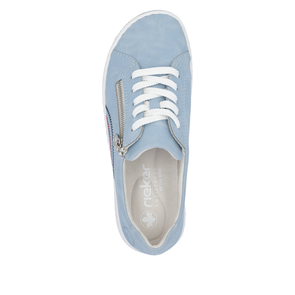 Rieker 42424-10 Blue H Fit Shoes with Side Zip