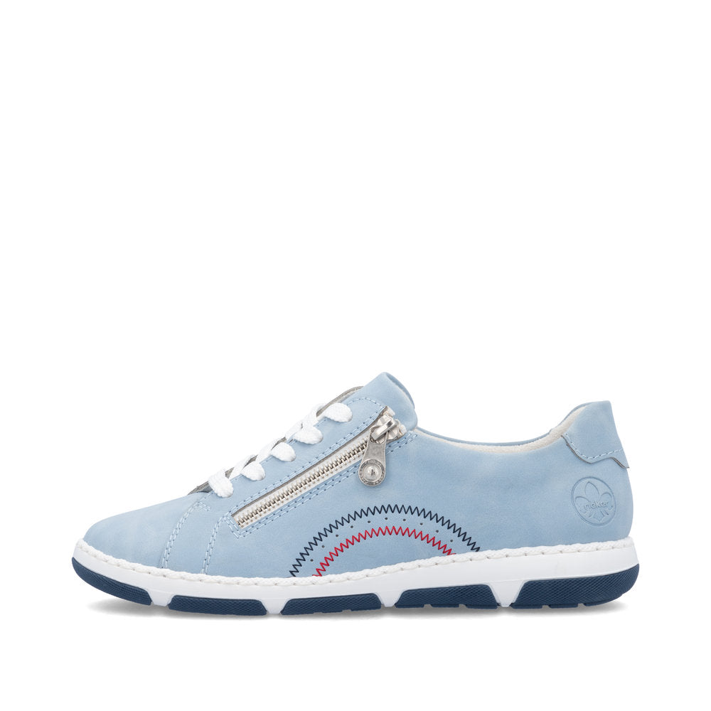 Rieker 42424-10 Blue H Fit Shoes with Side Zip