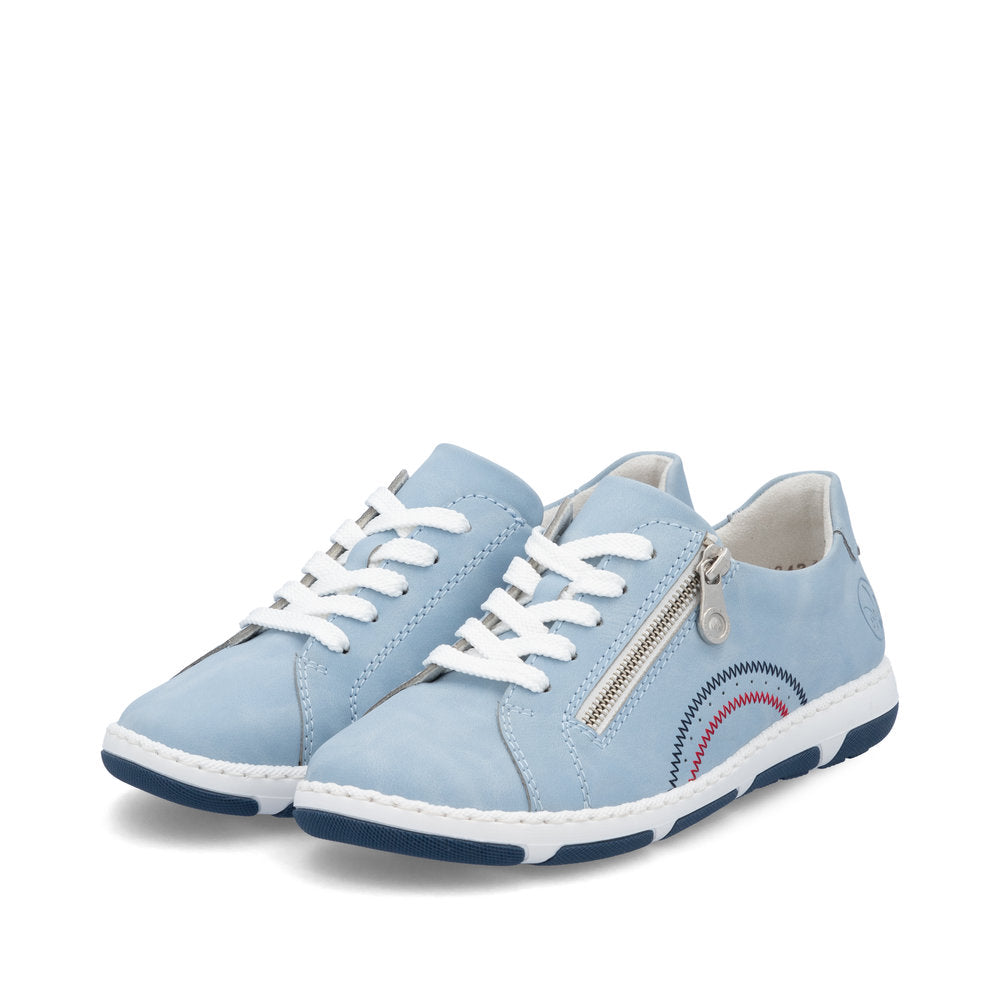 Rieker 42424-10 Blue H Fit Shoes with Side Zip