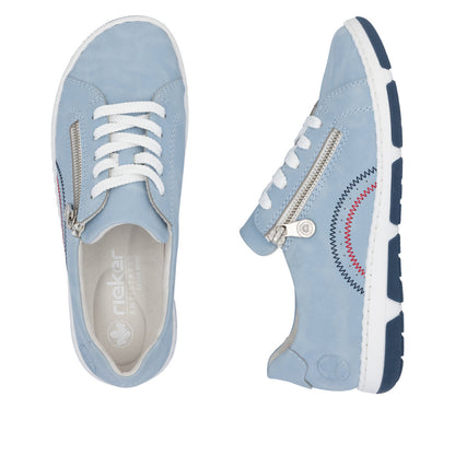 Rieker 42424-10 Blue H Fit Shoes with Side Zip