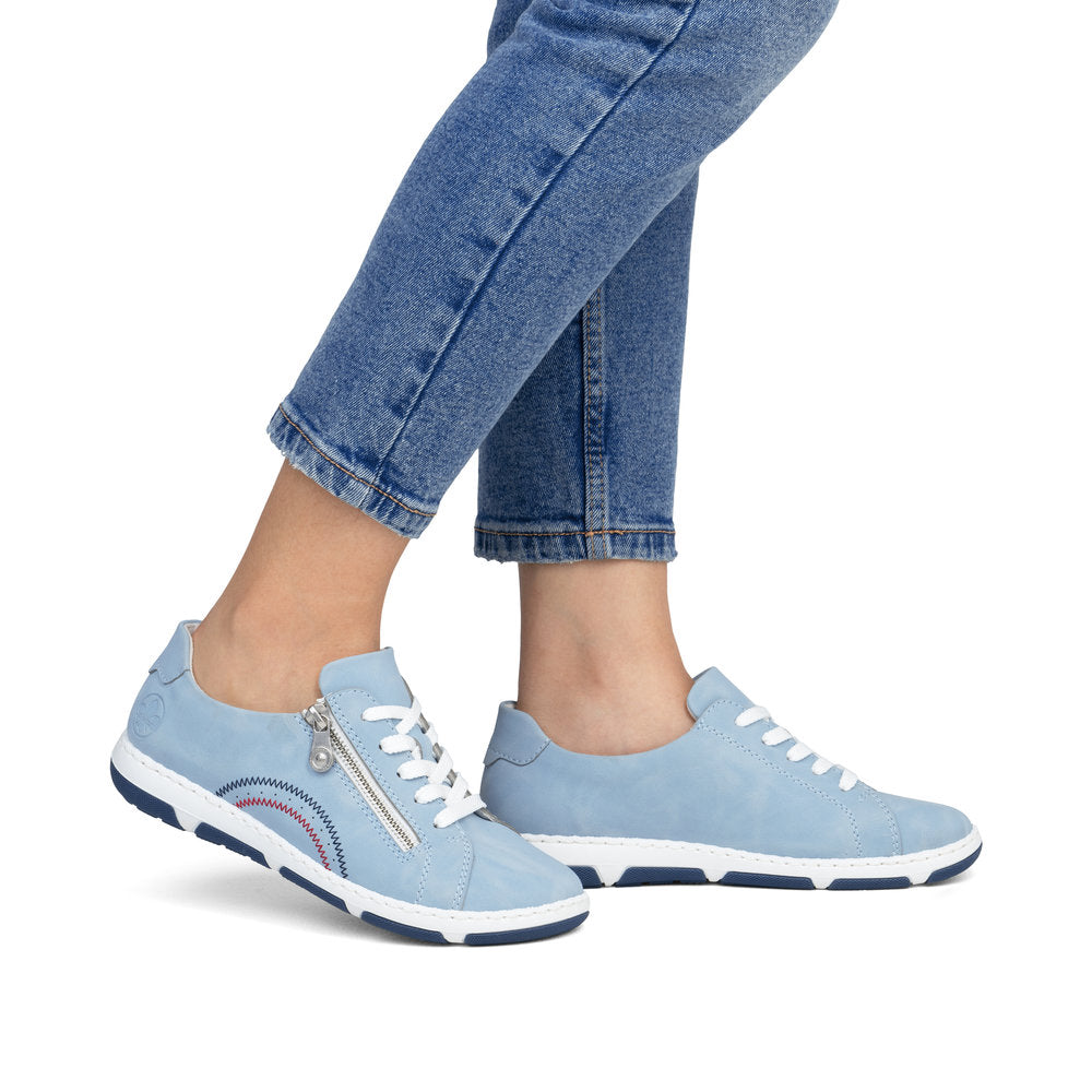 Rieker 42424-10 Blue H Fit Shoes with Side Zip